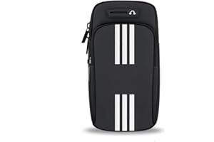 CRSUSUKJ Armband Armtasche,Sportarmband Mit Kopfhörer Tasche Sportarmband Handytasche Sport, Handyhülle Running Armband, Umhängetasche Gürteltasche Reisepass Brieftasche mit Kopfhörerloch (schwarz)