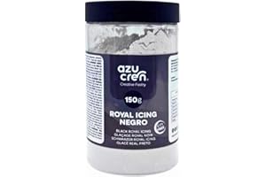 Azucren, Glacage Gateau, Decoration Gateau Comestible, Glacage Patisserie Parfait pour une Utilisation avec Poche A Douille Patisserie, Il Suffit D'ajouter De L'eau Et C'est Prêt (150 G, Noir)