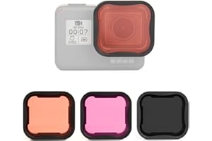 SOONSUN 3-Pack Lens Filter Red/Magenta / ND8 Filter for GoPro Hero 5 6 7 Black, Snorkel Diving Filter and Neutral Density Lens Filter Kit Lens Protector for GoPro Hero 5 6 7 Black Camera