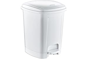 BEST HOUSE ANOTHER FINE PRODUCT BH | Pedal Bin | 12 Litres | White | Pack of 1 | Foot Pedal Dustbin | Trash Can Waste | Rubbish with Lids Used for Home Office, Hospitals Garbage management, Bathroom or Outdoor - By BEST HOUSE