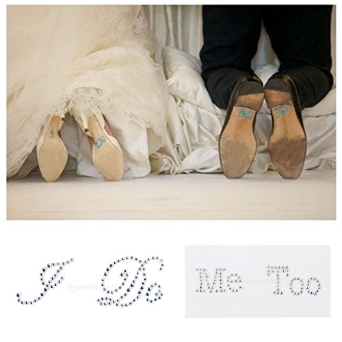 MagiDeal Hochzeit Brautschuhe Strass Sticker “ I Do“ Aufkleber Klar Farbe - 6