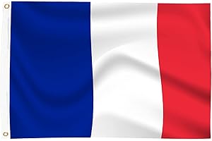 Shonye France Flag, 5ft x 3ft, Durable Polyester, Double-Sided, 2 Metal Eyelets, Indoor/Outdoor, Patriotic, Independence Day