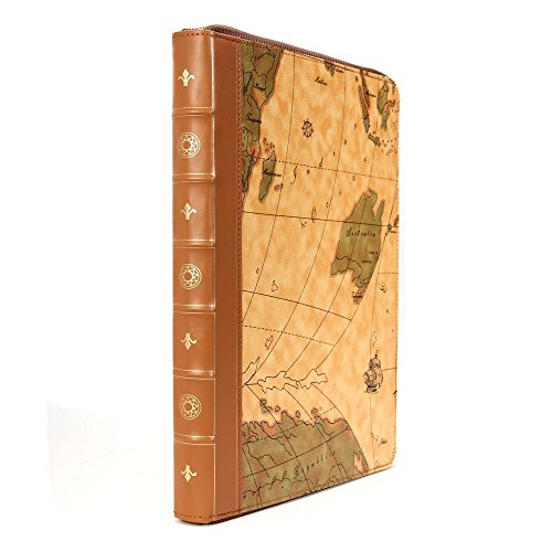 Se7enline® (2 in 1) Macbook 13 Zoll PU Leder Schutzhülle im Weltkarte-Stil, Reißverschluss Clip-On-Schutzhülle PU Leder Sleeve Tasche Hülle für Macbook Pro Retina (mit Retina Dispalys) 13 Zoll Modell A1425/A1502 + Klar TPU DE Design (QWERTZ) Tastatur Schutzhülle – Weltkarte - 6