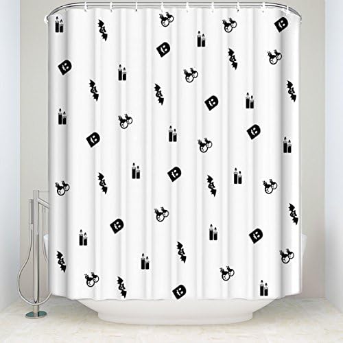 Halloween Happy Little Pendant Waterproof Polyester Shower Curtain with Hooks 60x72IN