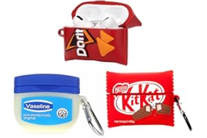 (3 szt.) etui na Airpods Pro, silikonowe etui ochronne XMBYGY Airpods Pro z uroczym zabawnym wzorem skóry, z brelokiem (wazelina + kitkat+doritos)