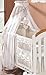 Luxury Baby Crown Canopy Drape / Mosquito Net Only Large 320 cm for Cot Bed - CHECK BEIGE