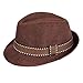 Orien Children Kid Boys Fedora BeltCanvas Plaid Top Hat Jazz Cap -Brown