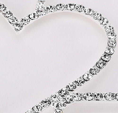 niceEshop(TM) Doppel Herz Design Strassstein Kristall Kuchendekoration Torten Topper - 3