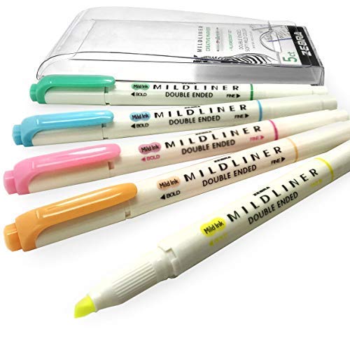 Zebra Mildliner Creative Textmarker, doppelseitig, fluoreszierend, 5 Stück