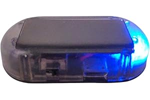 WITPOCE Car Alarm LED Light Solar Security Warning Dummy System Anti-theft Flash Blinking Lamp Blue