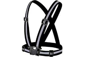 YU WELL 1 Piece Adjustable Reflective Safety Vest for Night Running & Cycling, High Visibility Elastic Reflective Belt with Straps for Jogging, Walking Hiking Warehouse & Outdoor Safety Gear