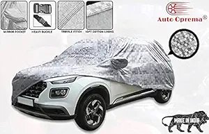 Auto Oprema Waterproof and 3 Layer with Cotton Lining | Scratch Proof Magic Metallic Silver with Mirror Compatible with Tata Punch Car Bumper to Bumper Accurately.