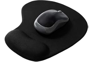 Sounce Mouse Pad, Ergonomic Mouse Pad with Comfortable Gel Wrist Rest Support and Lycra Cloth, Non-Slip PU Base for Easy Typi