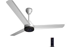 Colorbot Stella BLDC Ceiling Fans 1200mm | BEE 5 Star Rated Power Saver | AeroQuiet+ Technology | 370 RPM | Remote Control (Boost, Timer, LED, Reverse Mode) | 4 Years Warranty (Arctic White)