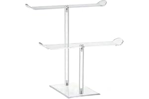 JISRKP 1Pcs 2-Layer Headband Holder, Hair Accessory Storage Rack, Transparent Headband Stand, Suitable for Hair Accessory Display, Bracelet, Earrings and Ring Jewelry