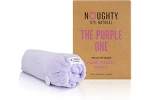 Noughty 97% Natural, Microfibre Hair Towel, Quickly Absorbs Moisture, Reduces Breakage, Combats Frizz, Purple