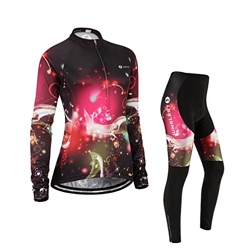 JUNGLEST Maillot de Cyclisme Femme Manches Longues Jersey(S~5XL,Option:Cuissard,3D Coussin) N245