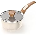 ekau 1.5L Sauce Pan with Lid - Off-white Non-Stick, Induction Stovetop Compatible