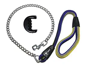 AGNpetSpot Everyday 15mm Dog Handle Chain Leash with Rubber Grip