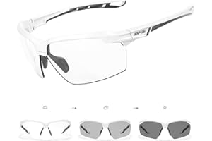 KAPVOE Photochromatische Selbsttönend Fahrradbrille Herren Damen Sportsonnenbrille Klar Radsportbrille UV400 Schutz TR90 Rahmen Sonnenbrille für MTB Radsport Radfahren Triathlon Rennrad Brille