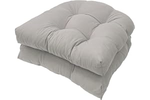 FYHTC 2 Pieces U Shaped Cushion Sofa Rattan Chair Cushion Wicker Seat Cushion Chair Cushion for Indoor and Outdoor Use, Patio Cushion(Light gray)
