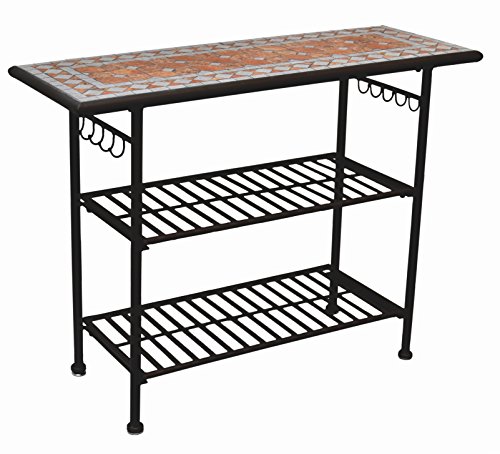 Mosaik Pflanztisch Gärtnertisch Blumentisch Pflanzregal Gartentisch Beistelltisch Metall 107x80x41cm |22C