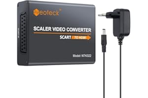 Neoteck Convertisseur Péritel Vers HDMI Adaptateur 1080P SCART Vers HDMI Vidéo Audio Stéréo de Casque 3.5mm avec Adaptateur d'Alimentation de EU Pour HDTV DVD Blu-ray Boîtier Décodeur Lecteur HD