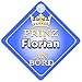 Produktbild Prinz Florian An Bord mit Krone Personalisierte Autokennzeichen Neues Baby Junge / Kind Geschenk / Präsentieren / Baby on Board / Autoschild …