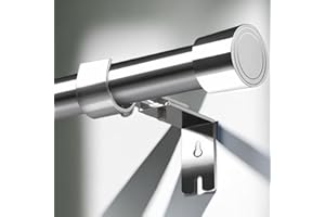 VENWEMONG Barra de Cortinas Ajustable de Acero Inoxidable - Con Soportes y Terminales en Forma de Cilindro - Ideal para Cortinas - Estilo Moderno y Elegante,Plata,220-320CM(1 pieza)