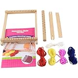 PandaHall Elite 1 set Madera telares de tejer con hilos de urdimbre, trama barras de ajuste, peines y lanzaderas, color mezclado