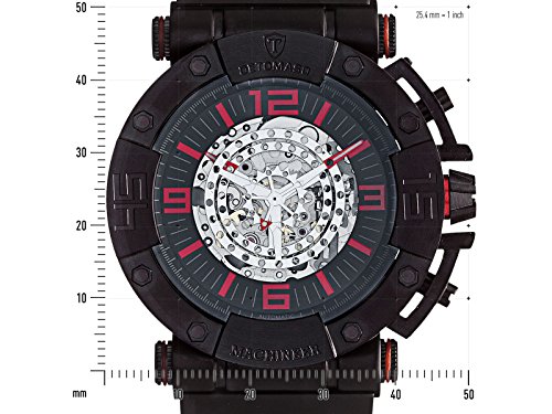 DETOMASO Men's Machineer Automatic Watch with Black Dial Analogue Display and Black Stainless Steel Bracelet DT-ML102-A
