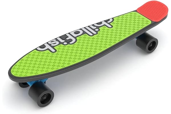 Chillafish Skatie: Skateboard personnalisable pour enfants à 3 ans+, avec une longue plateforme pour plus de stabilité, divers plateaux colorés et angles arrière pour personnaliser la planche, noir