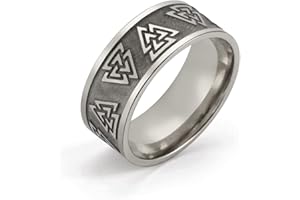 SIPURIS Valknut - Anillos vikingos para hombre, anillos de runa nórdica, círculos de acero inoxidable, triquetra, símbolo vikingo nórdico, regalo de joyería