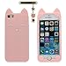 Produktbild Apple iPhone 5 5S 5C / iPhone SE Hülle Case Schön Tier Fuchs Lächeln Gestalten Serie Weich Silikon Dünn Licht Handyhülle mit 1 Metall Anhänger - Rosa