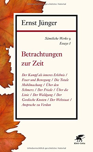 Sämtliche Werke - Band 9: Essays I: Betrachtungen zur Zeit