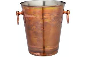BAR CRAFT BarCraft Seau à glace de luxe en acier inoxydable pour le vin et le champagne, 24 x 20,5 x 23 cm (9,5« x 8 » x 9") - Finition cuivre irisé