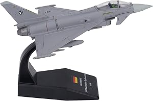 Oreb 1:100 EF2000 Avión de Combate Modelo, Eurofighter Typhoon Modelo de avión de Combate con Base Estable, Aviones Militares Modelo de exhibición para niños Colección y Regalos