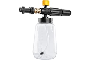LKEVREG Schaumkanone Schaumlanze für Kärcher K2 K3 K4 K5 K6 K7 Hochdruckreiniger mit 1/4 Zoll Schnellkupplung 1L Schneeschaumlanze Verstellbare Schaumdüse-Ideal Foam Cannon for Cleaning Cars & Various Vehicle