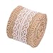 Produktbild oulii Dekorative Jute Spitzenband Stoff Jute Bänder Rolle für Craft Geschenk DIY Projekte Hochzeit Party Dekoration 200 x 5 cm