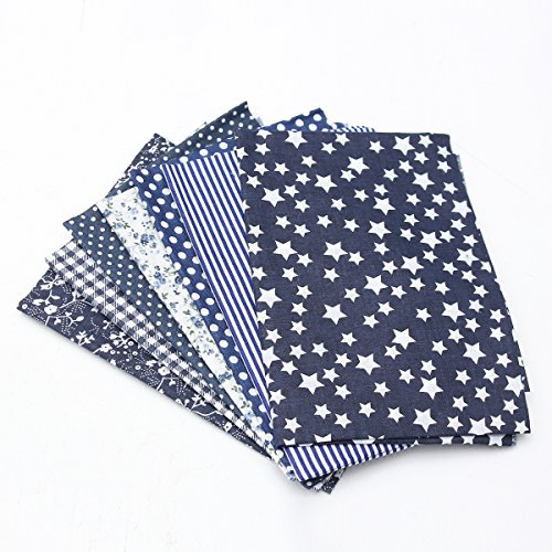 KING DO WAY 7 Stueck verschiedene Marine Blau serie Baumwollstoff vorgestanzten baumwolle quilt stoff viertel 19,7 “ suqare Dunkel Blau 50x50cm - 3
