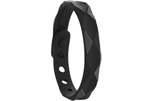 COTTNY Redup Far Infrared Negative Ions Wristband, Negative Ion Anti-Static Sport Bracelets, Lymph Drainage Bracelet, Waterproof 6 Holes Adjustable Silicone Sport Bracelets for Men Women