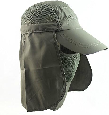 QIYUSHOW Unisex Outdoor Fishing Hat Jungle Cap Sunbonnet Anti-UV Quick-drying Bucket Hats Anti Mosquito Hats (Army green)