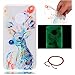 Produktbild Schutzhülle für Motorola Moto G5 Plus, GOCDLJ Ultra Thin TPU Luminous Fluoreszierendes Licht Leuchtende Nacht Hülle Muster Gel Skin Transparent Bumper Rand Cover Tasche Bunte Handyhülle Protective Case Schale schützende Durchsichtig Rückschale Clear Rubber Pattern Fall Handytasche Weiche Ränder Etui + Chinesischer Stil Rote Armbänder für Lenovo Moto G5 Plus Design Farbe Hirsch