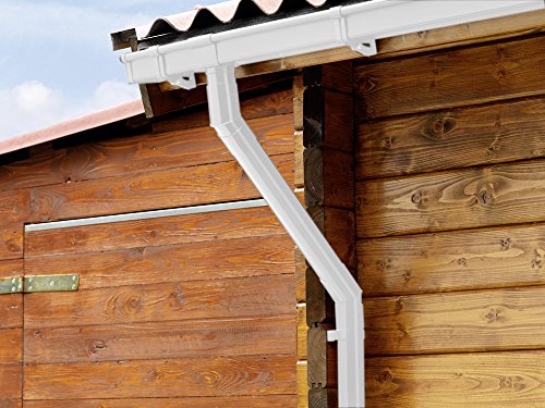 Inefa Ablaufstutzen DN 50 / NW 68, Weiß kastenförmig Kunststoff, Regenrinne, Dachrinne Weiß ST - 4