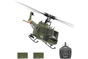 Meiurlex YUXIANG F07 UH-1D RC Hubschrauber für Erwachsene, 1/34 6CH Bürstenloses Direktantriebs Helikopter Modell mit 6-Achsen-Gyro, 3D/6G RC-Flugzeug Modell Spielzeug (2 Akku)