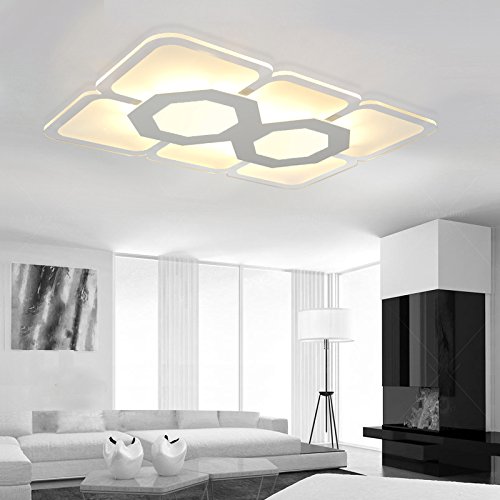 Preisvergleich Produktbild Deckenleuchte Ultrad¨¹nne Frbung gef¨¹hrt modern einfach Deckenleuchten Rechteck Restaurant Lichter Gre 60 * 40cm Druckschalter , warm , 60*40cm