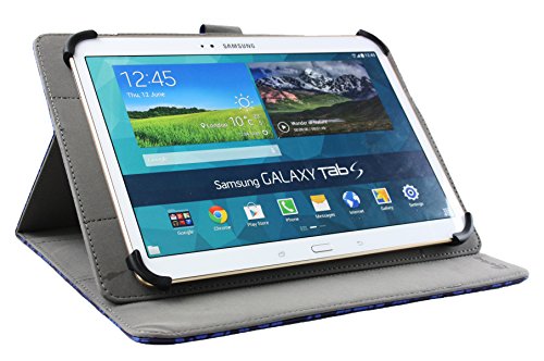 Emartbuy® Denver TIQ-11003 10.6 Zoll Tablette Universalbereich ( 10 – 11 Zoll ) Jahrgang Blumen Blau Multi Angle Exekutiv Folio Mappen Kasten Abdeckung mit Kartensteckplätze + Eingabestift - 2