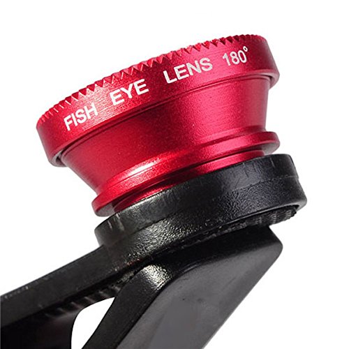 Sungpunet, kit di lenti universali 3Â in 1, Fish eye, macro con clip, per iPhone, Samsung Galaxy, HTC e la maggior parte degli smartphone