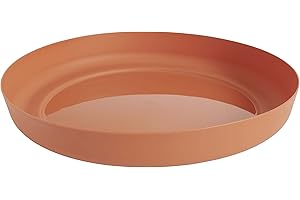 Clever Pots Soucoupe diamètre 29.9cm pour Pot de Fleur Interieur 40cm, Coupelle Pots de Fleurs Plastique pour Fleurs et Plantes, Soucoupe Pot Fleur Intérieur et Extérieur avec Drainage, Terracotta