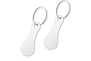 Luvadeyo Narzędzie do wózka na zakupy ze stali nierdzewnej, 2 sztuki breloczków do kluczy, do wszystkich wózków zakupowych, żetony do wózka na zakupy